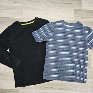 Old Navy Wonder Nation Boys Shirts Black Blue Size 8 Medium